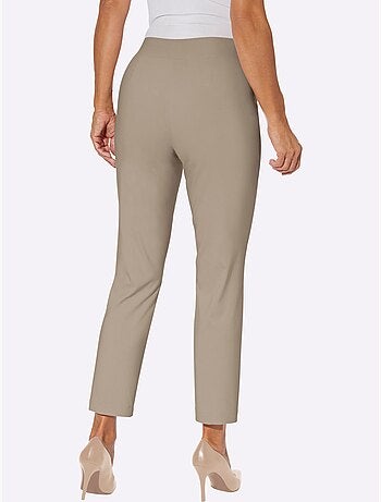 Pantalon bengaline à ceinture élastique avec plis décoratifs - taille standard - moda vilona