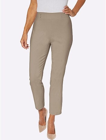 Pantalon bengaline à ceinture élastique avec plis décoratifs - taille standard - moda vilona