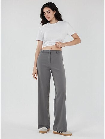 Pantalon Bengaline à jambe droite taille haute