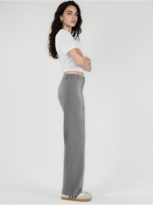 Pantalon Bengaline à jambe droite taille haute - Kiabi Pantalon Bengaline à jambe droite taille haute - Kiabi