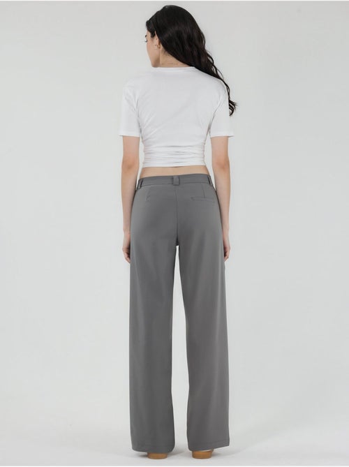 Pantalon Bengaline à jambe droite taille haute - Kiabi Pantalon Bengaline à jambe droite taille haute - Kiabi