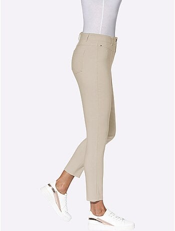 Pantalon bengaline extensible à coupe étroite et indéformable - Taille courte - Witt