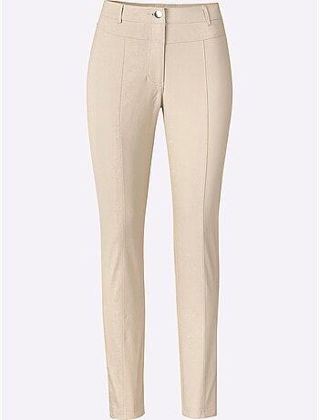 Pantalon bengaline extensible à coupe étroite et indéformable - Taille courte - Witt