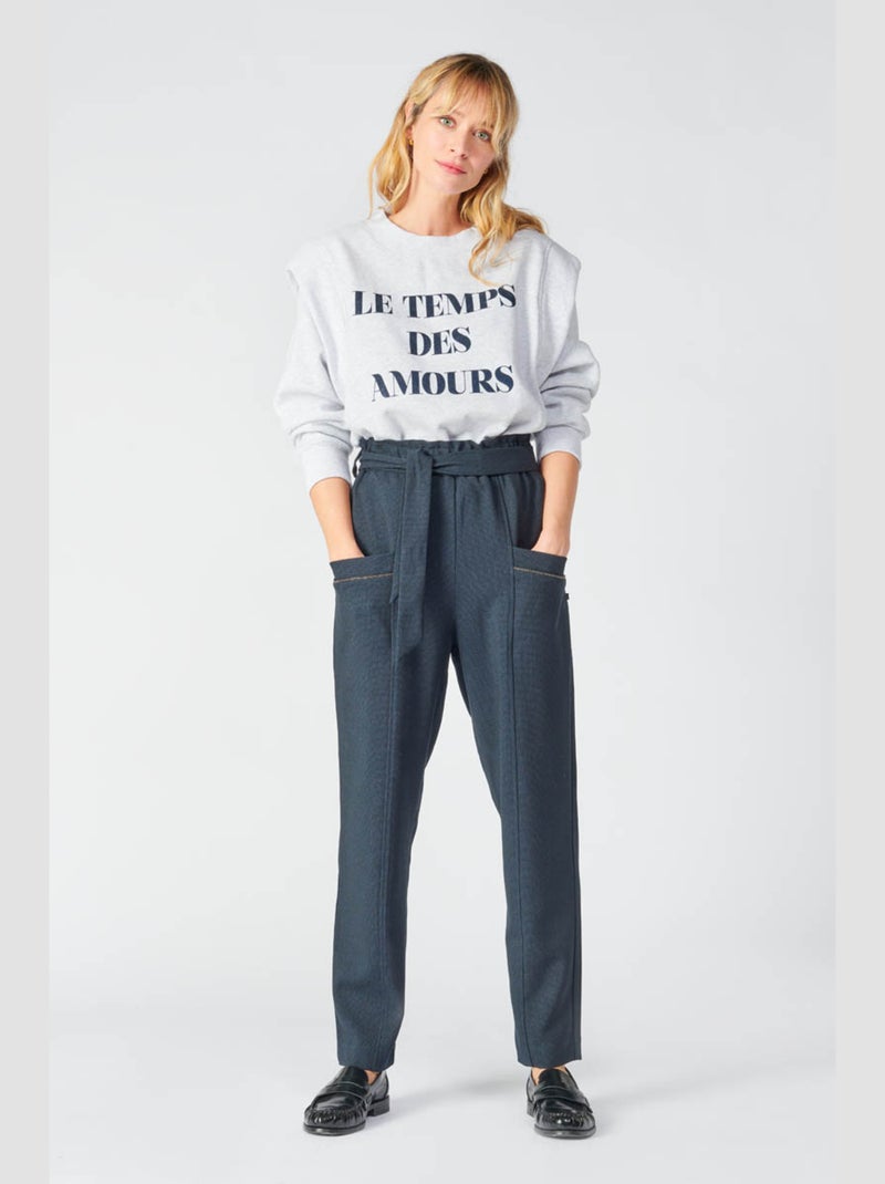 Pantalon BEVERLY droit 'Le Temps Des Cerises' Bleu - Kiabi