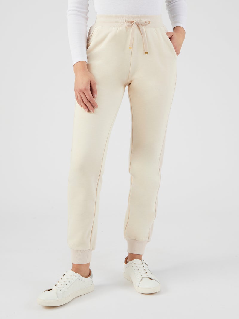 Pantalon bi-matière - Happy D. by Damart Blanc Ecru Blanc - Kiabi
