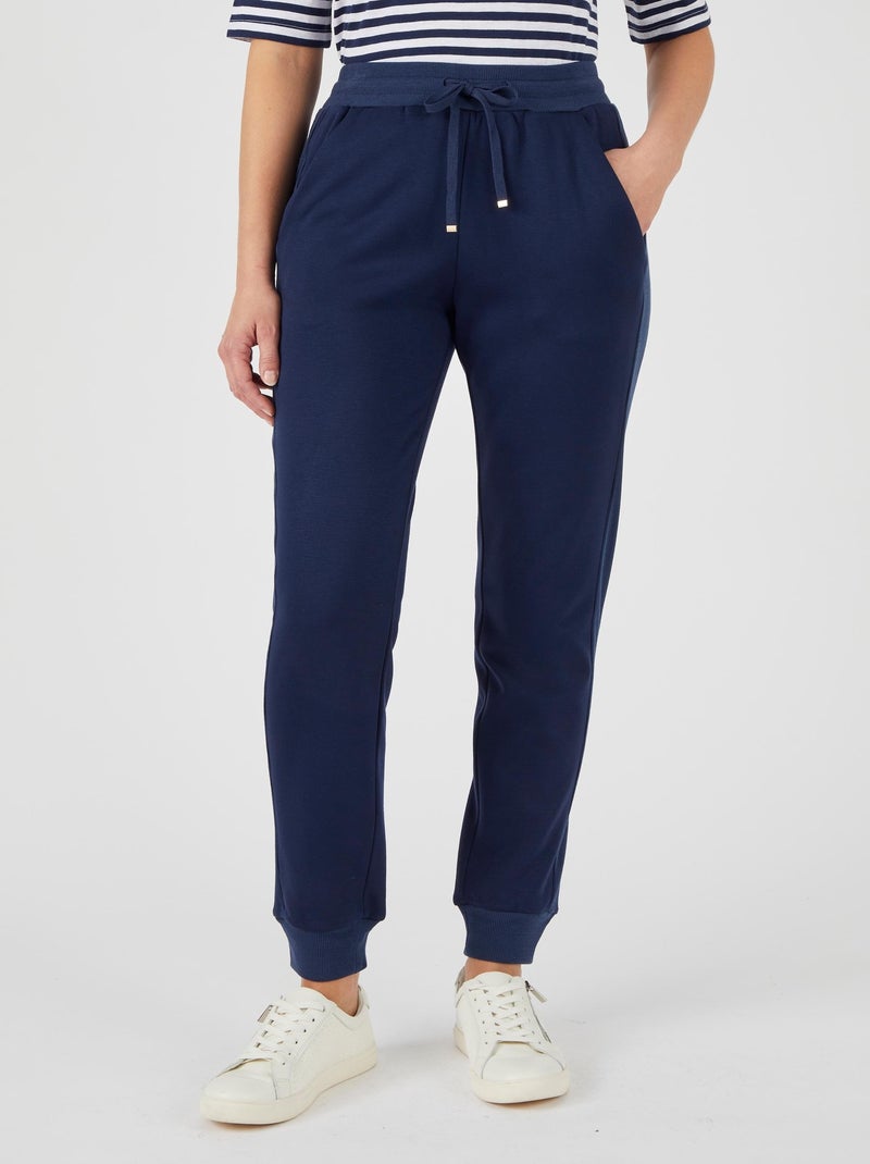 Pantalon bi-matière - Happy D. by Damart Bleu marine - Kiabi