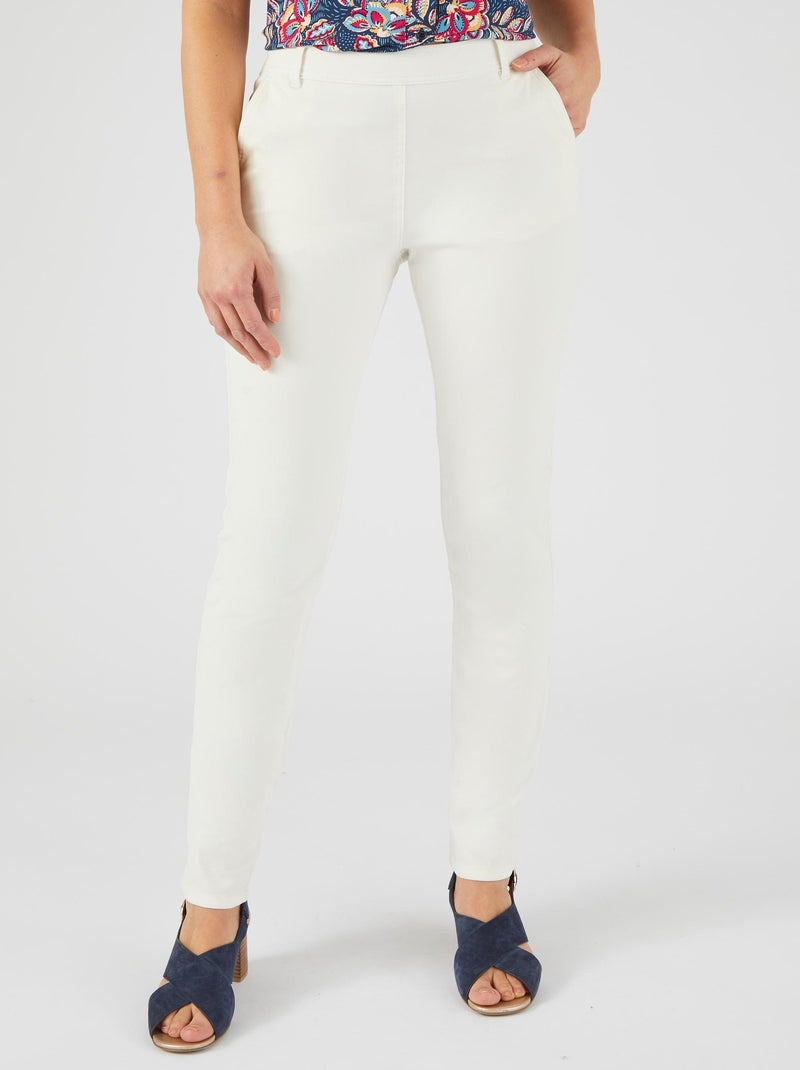 Pantalon bi-stretch effet ventre plat - Damart Blanc cassé - Kiabi