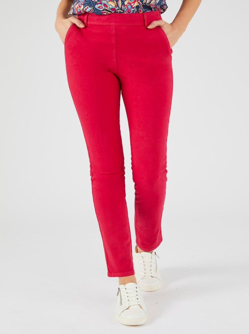 Pantalon bi-stretch effet ventre plat - Damart Rouge cerise - Kiabi