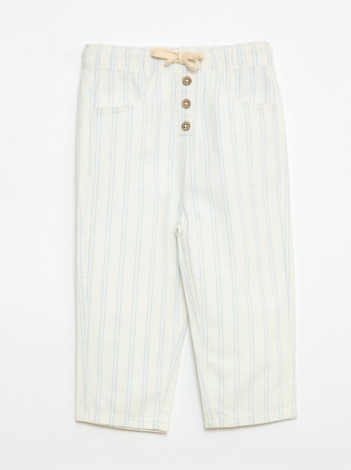 Pantalon blanc avec fines rayures - Kiabi