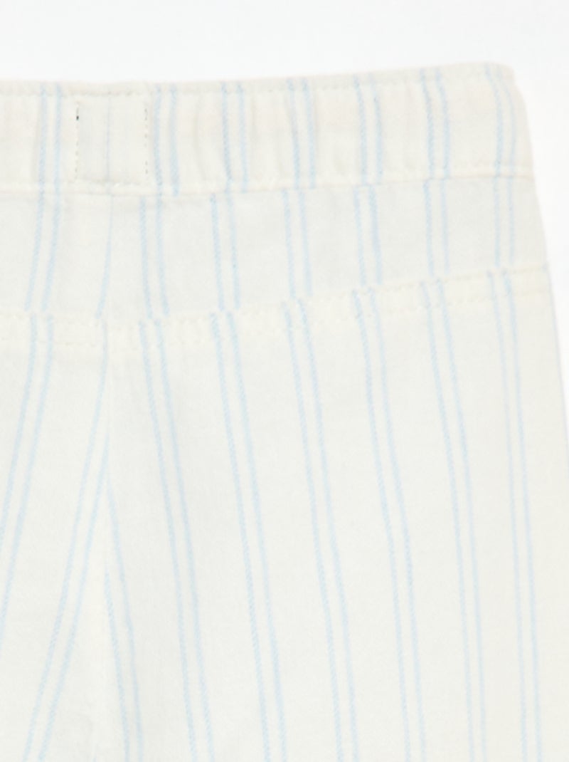 Pantalon blanc avec fines rayures Blanc - Kiabi