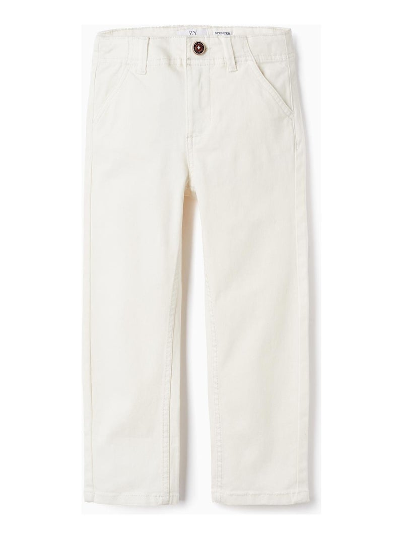 Pantalon blanc pour garçon BROTHERS&SISTERS Blanc - Kiabi