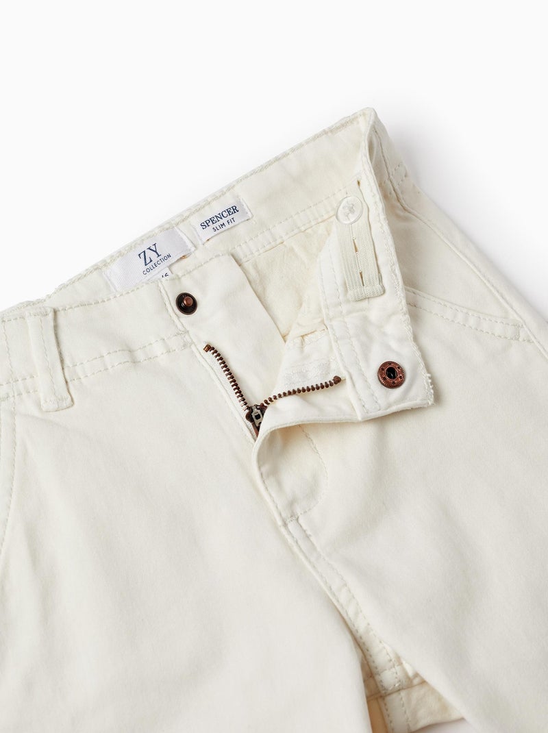 Pantalon blanc pour garçon BROTHERS&SISTERS Blanc - Kiabi