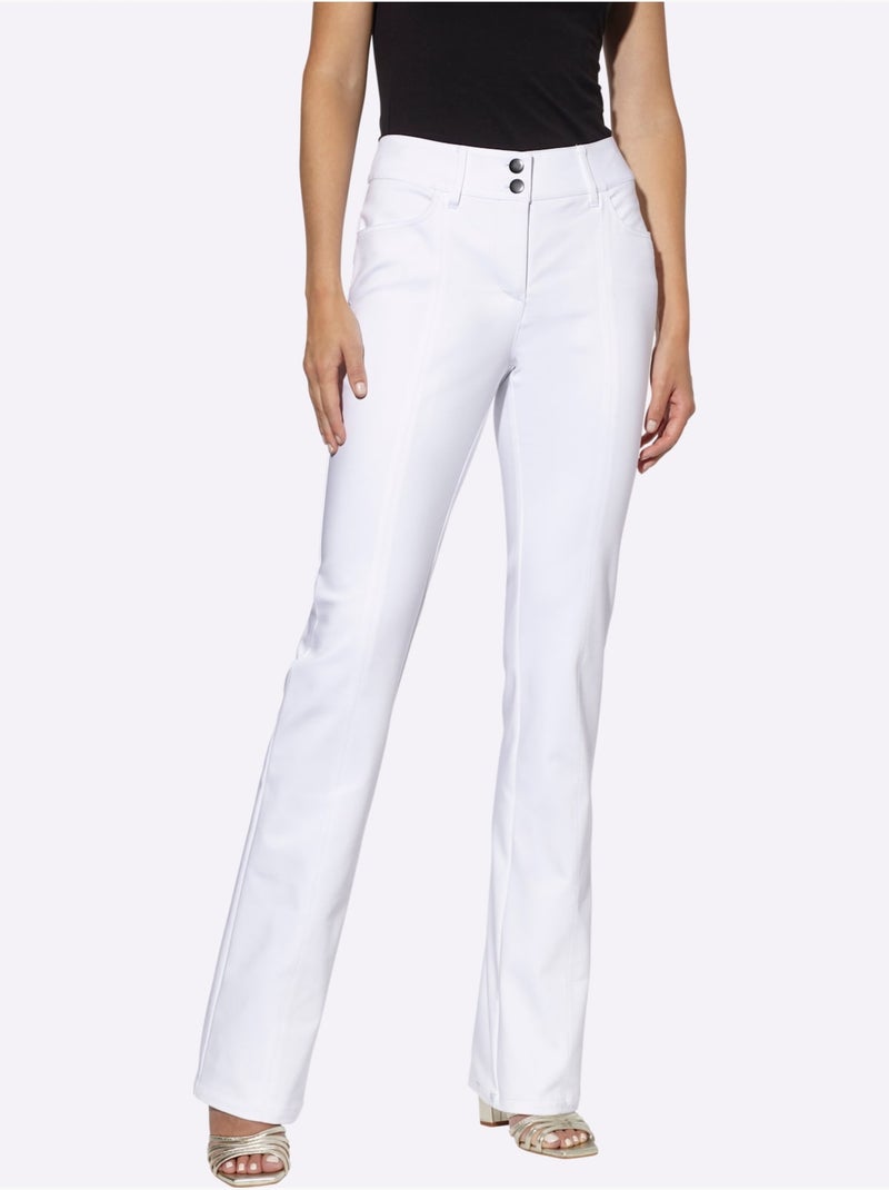 Pantalon bootcut - taille courte - helline Blanc - Kiabi