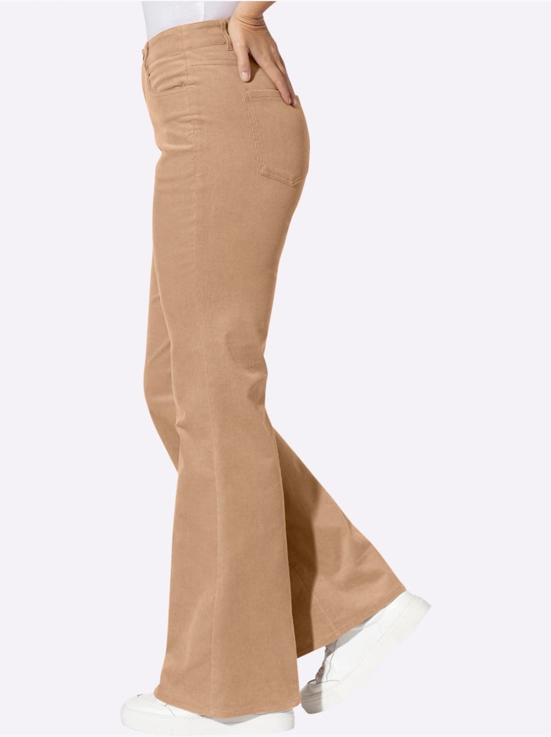 Pantalon bootcut coupe 5 poches moderne - taille standard - helline Doré - Kiabi