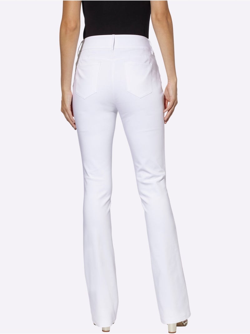 Pantalon Bootcut Coupe Bootcut Tendance - Taille Courte - helline Blanc - Kiabi