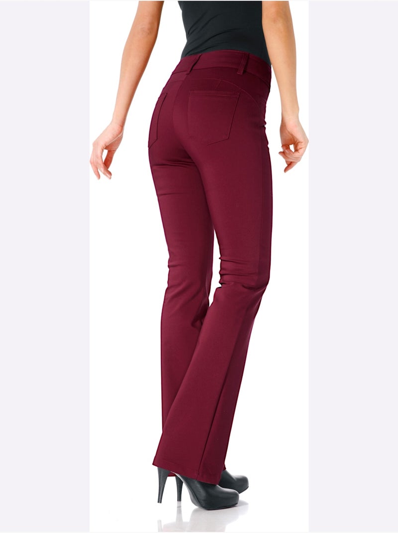 Pantalon Bootcut Coupe Bootcut Tendance - Taille Courte - Helline Bordeaux - Kiabi