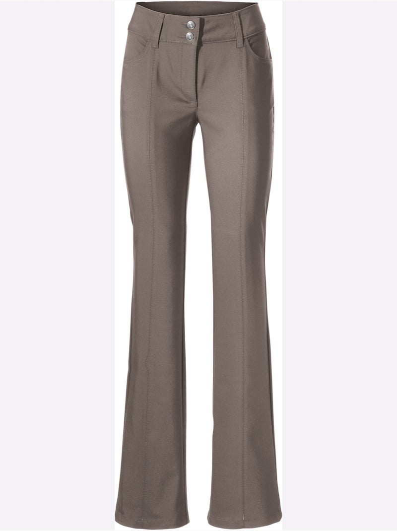 Pantalon Bootcut Coupe Bootcut Tendance - Taille Courte - Helline Gris taupe - Kiabi