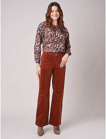 Pantalon bootcut femme en coton 'Deeluxe'