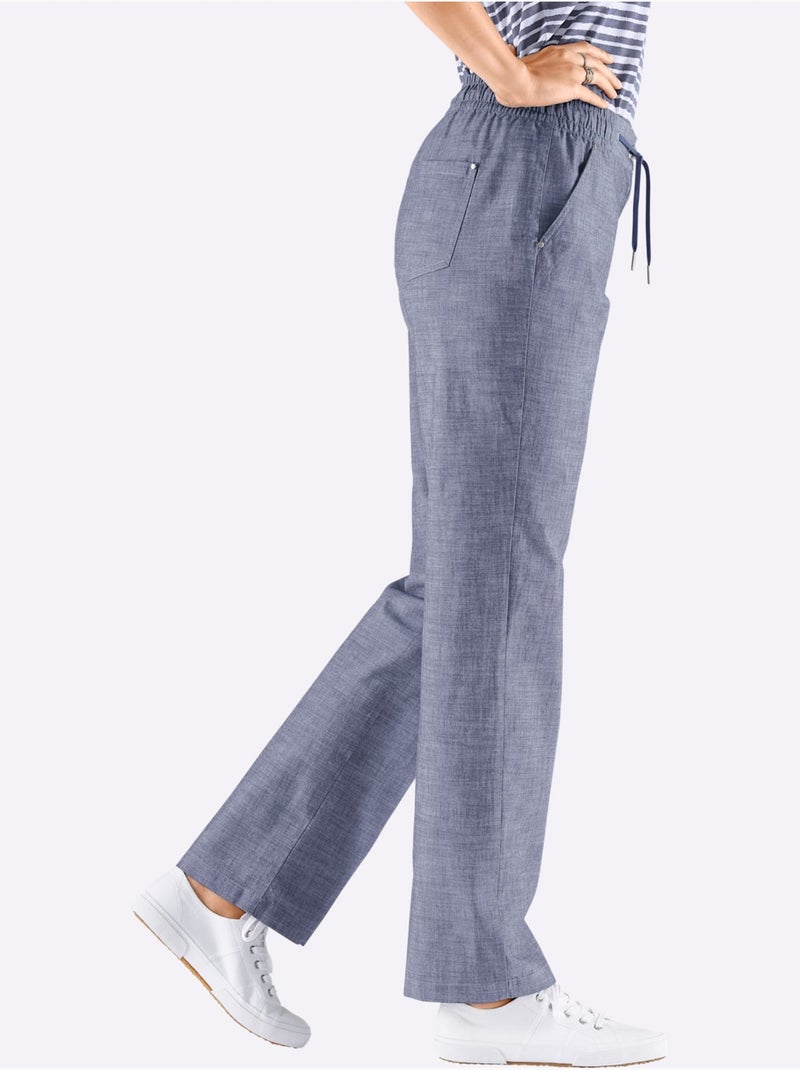 Pantalon Bootcut Pur Coton - Taille Courte - Witt Bleu jean - Kiabi