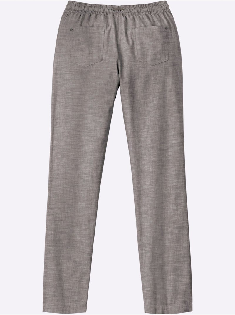 Pantalon Bootcut Pur Coton - Taille Extra Courte - Witt Gris taupe - Kiabi