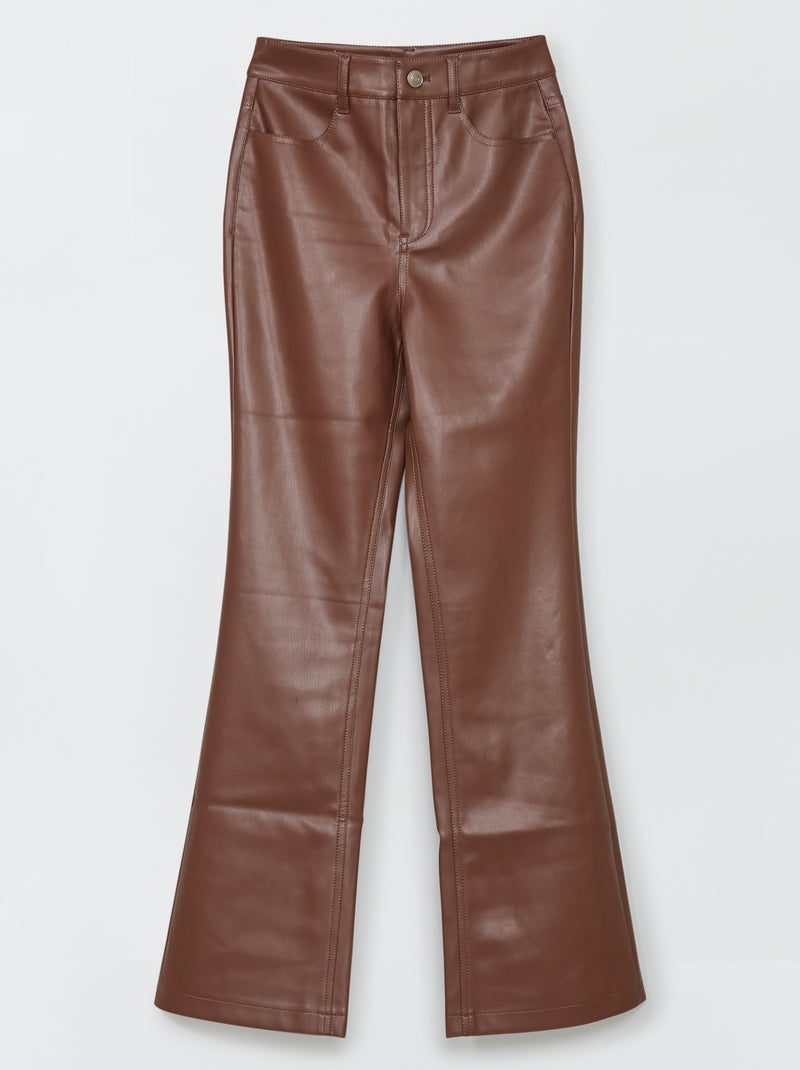 Pantalon bootcut uni Marron - Kiabi