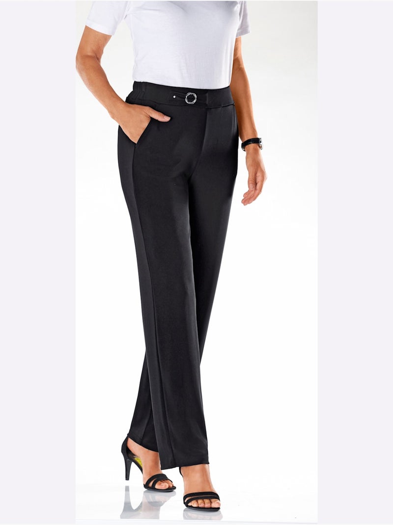 Pantalon Boucle Fantaisie Décorative - Taille Courte - Witt Noir - Kiabi