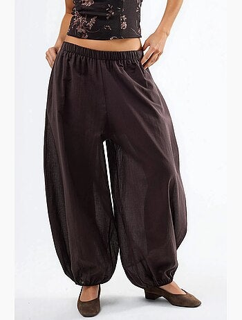 Pantalon bouffant à taille élastique avec poches busem