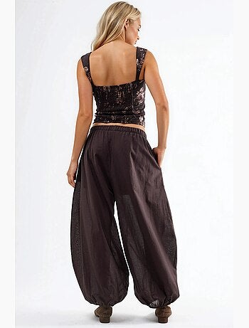 Pantalon bouffant à taille élastique avec poches busem