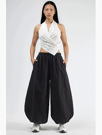 Pantalon bouffant à taille élastique avec poches busem