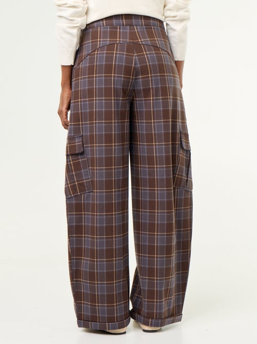 Pantalon boule à carreaux - Kiabi