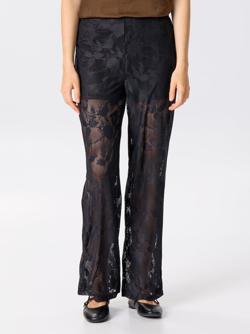 Pantalon boule en dentelle avec doublure short Noir - Kiabi