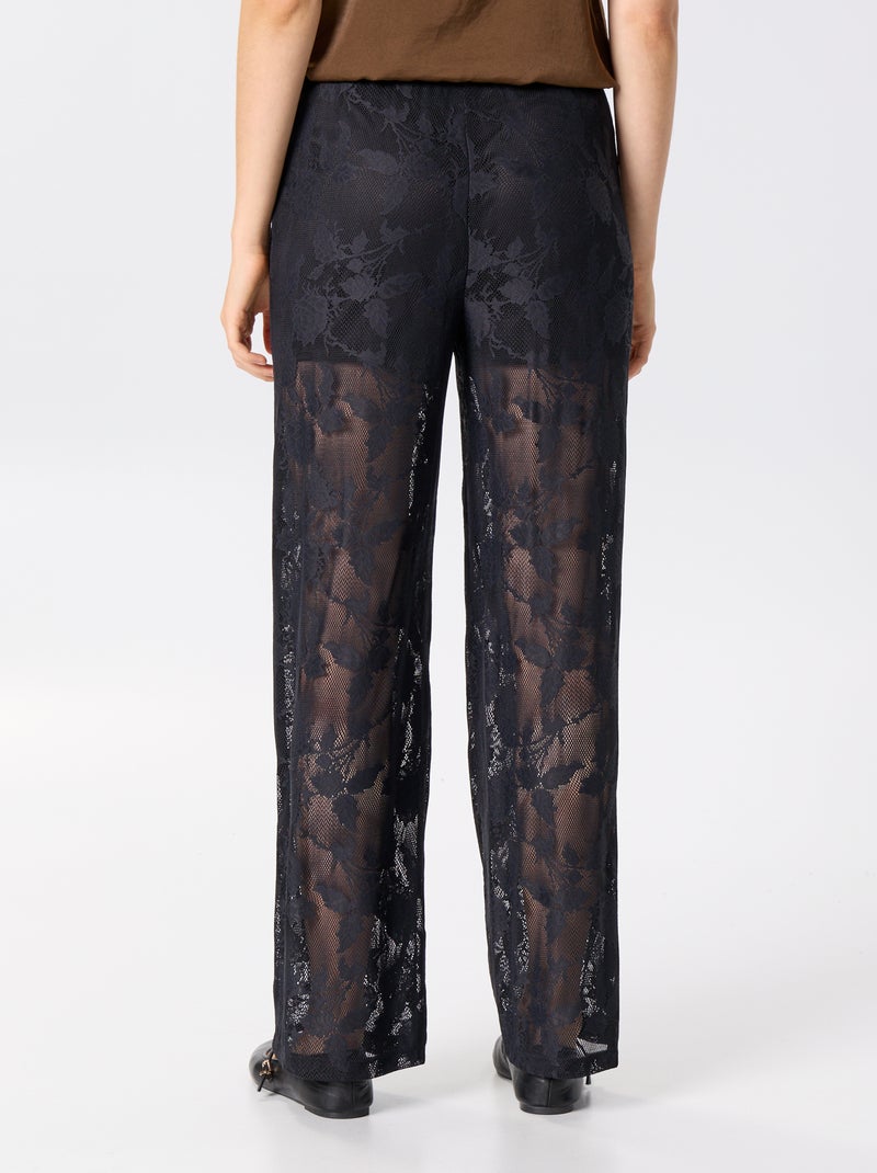 Pantalon boule en dentelle avec doublure short Noir - Kiabi