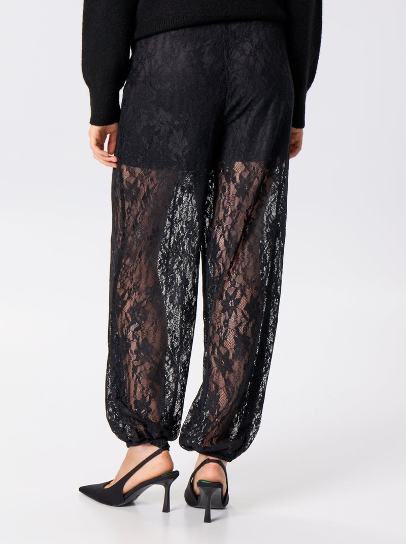 Pantalon boule en dentelle Noir - Kiabi
