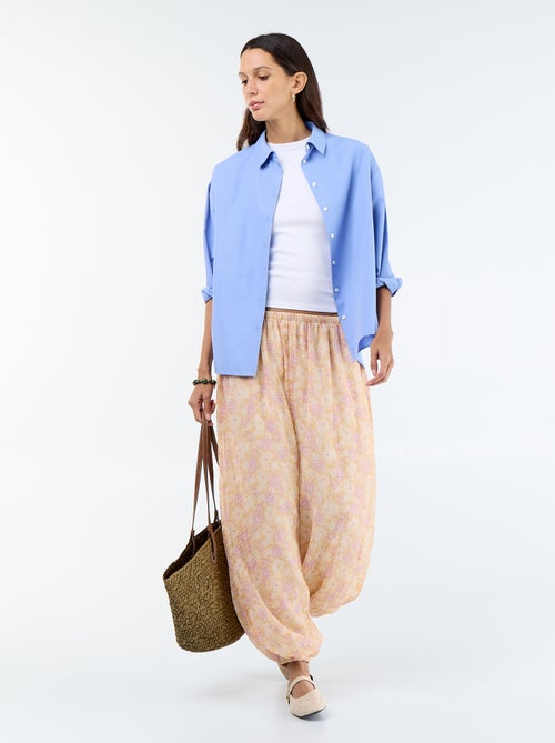 Pantalon boule femme à motif fantaisie et taille élastiquée - Kiabi Pantalon boule femme à motif fantaisie et taille élastiquée - Kiabi