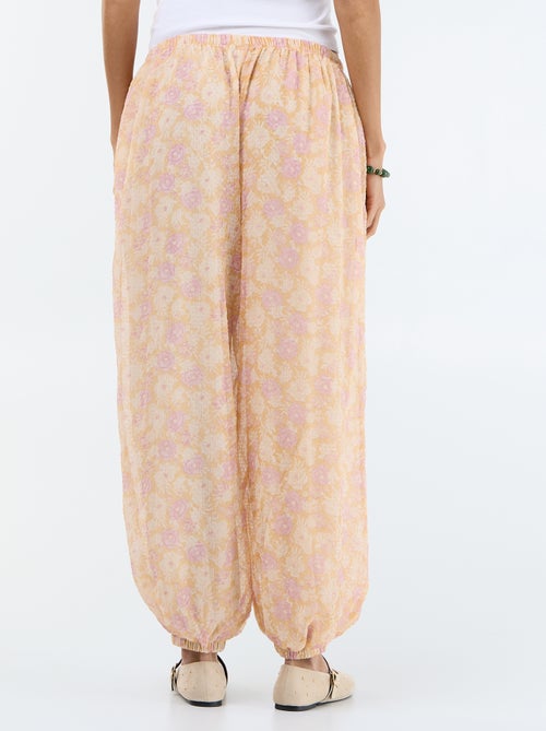 Pantalon boule femme à motif fantaisie et taille élastiquée - Kiabi Pantalon boule femme à motif fantaisie et taille élastiquée - Kiabi
