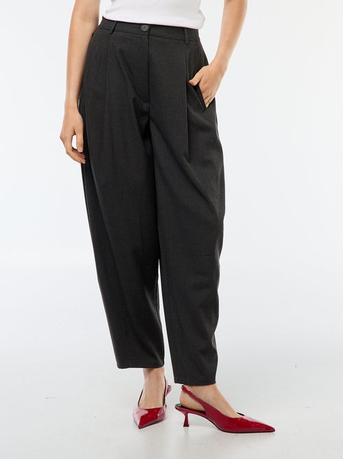 Pantalon boule taille haute uni - Kiabi