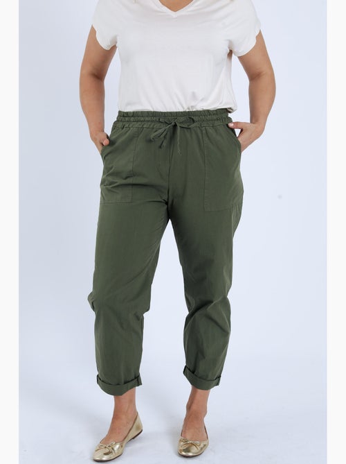 Pantalon boyfit en coton uni avec poches PAPRIKA - Kiabi Pantalon boyfit en coton uni avec poches PAPRIKA - Kiabi