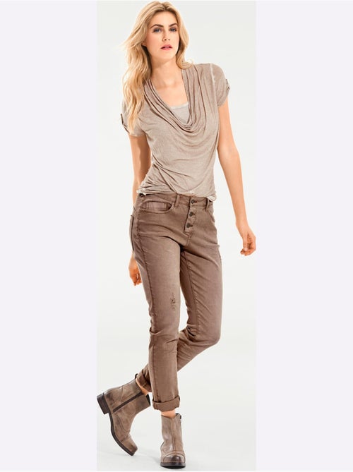 Pantalon Boyfriend Coupe Droite - Taille Courte - Helline - Kiabi