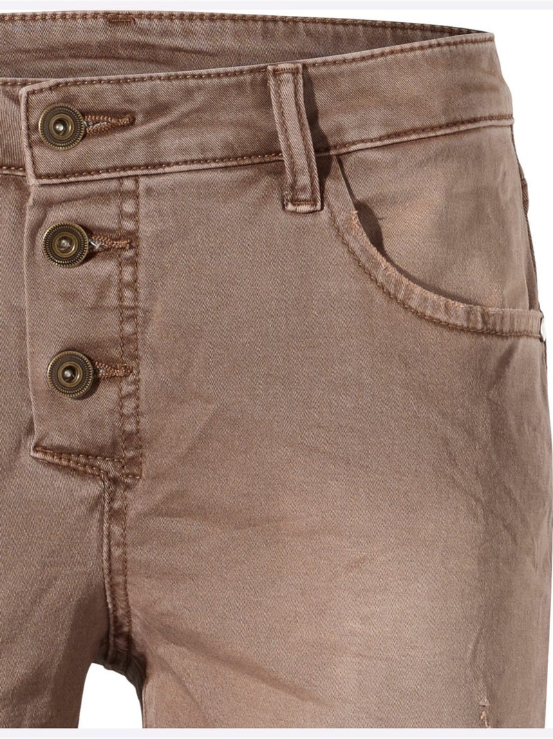 Pantalon Boyfriend Coupe Droite - Taille Standard - Helline Moka - Kiabi