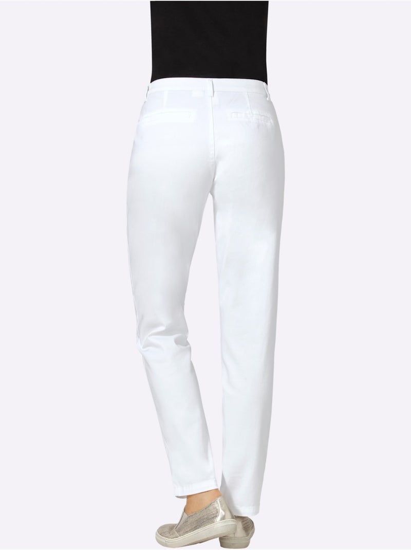 Pantalon boyfriend qualité coton - taille courte - witt Blanc - Kiabi