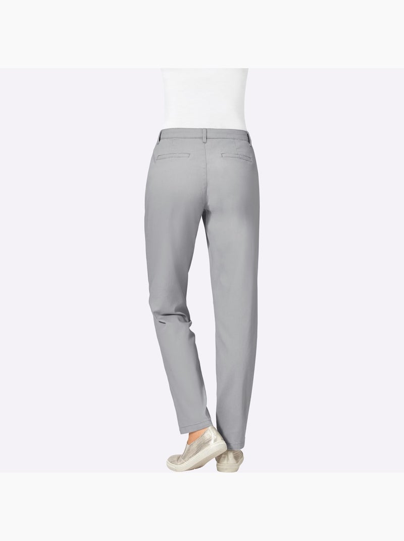 Pantalon boyfriend qualité coton - taille extra courte - witt Gris - Kiabi