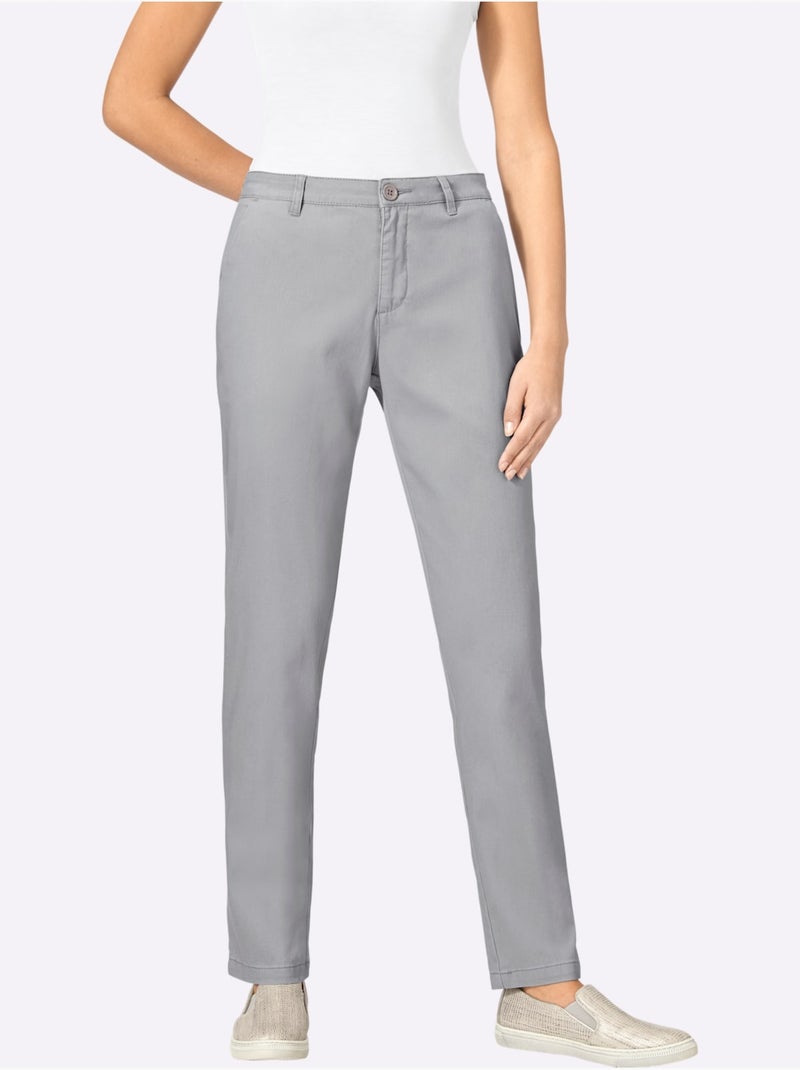 Pantalon boyfriend qualité coton - taille standard - witt Gris - Kiabi