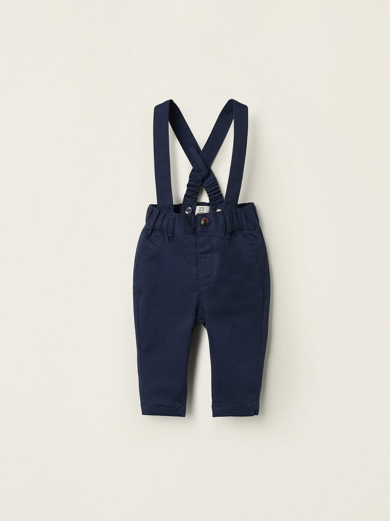 Pantalon bretelles détachables, avec boutons-pression FRENCH CONNECTION Bleu foncé - Kiabi