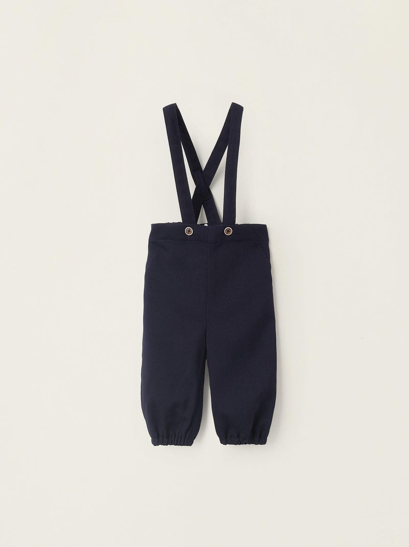 Pantalon bretelles réglables et amovibles NOËL Bleu foncé - Kiabi