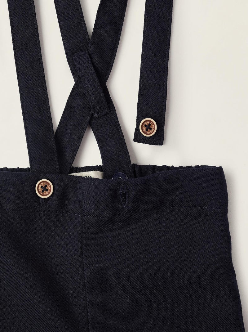 Pantalon bretelles réglables et amovibles NOËL Bleu foncé - Kiabi