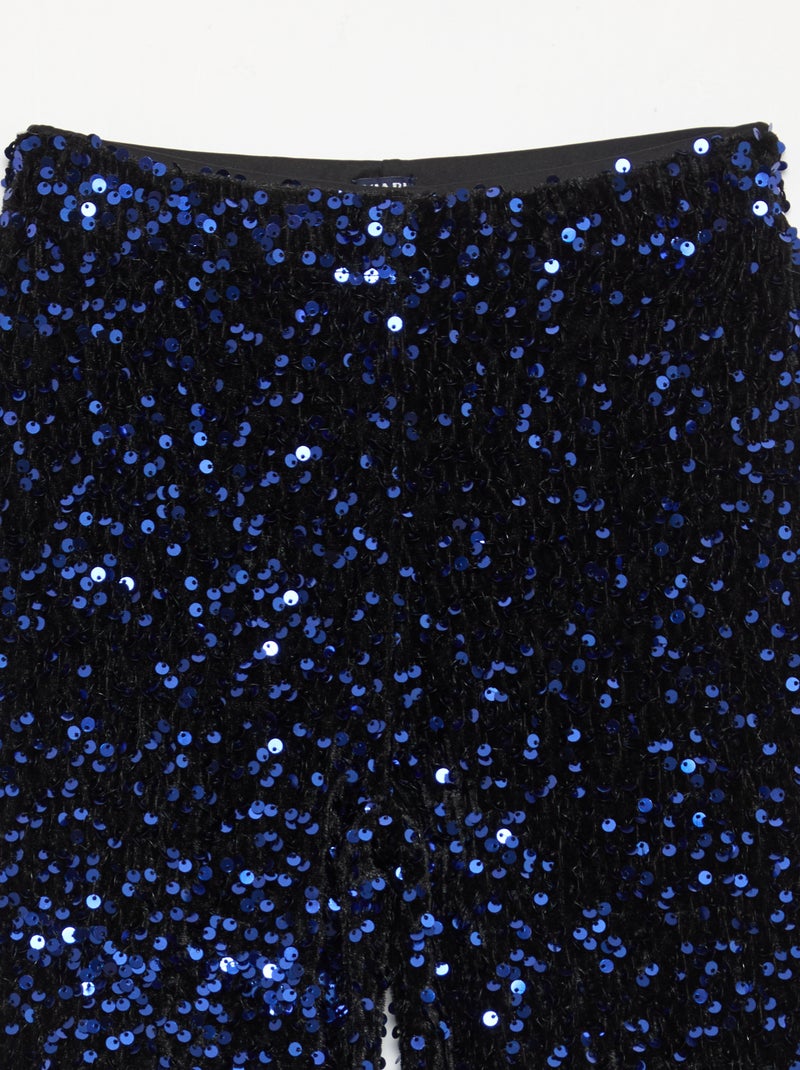 Pantalon brillant flare fit Bleu - Kiabi