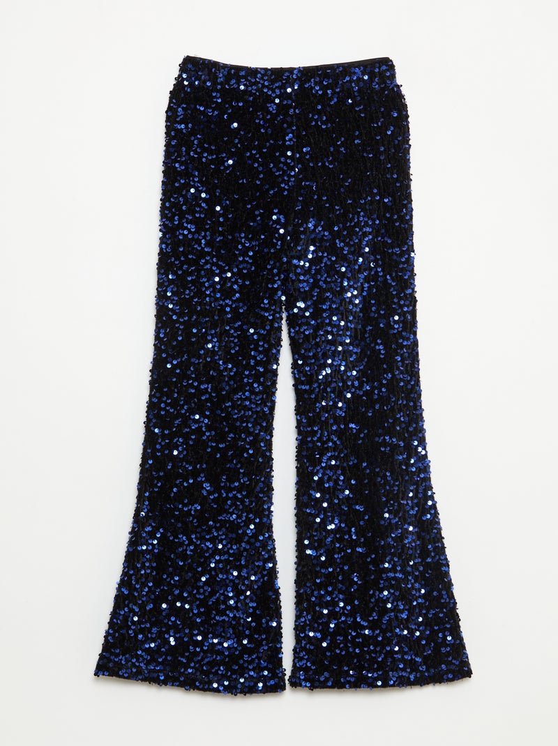 Pantalon brillant flare fit Bleu - Kiabi