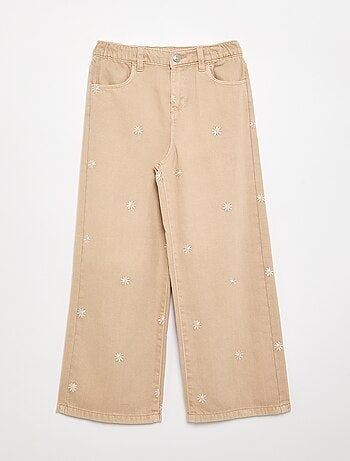 Pantalon brodé en denim