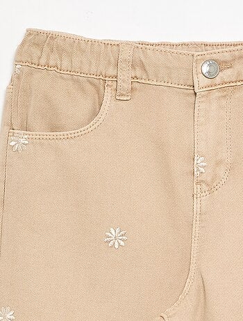 Pantalon brodé en denim