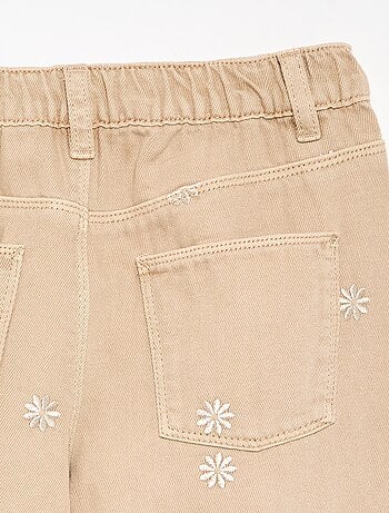Pantalon brodé en denim